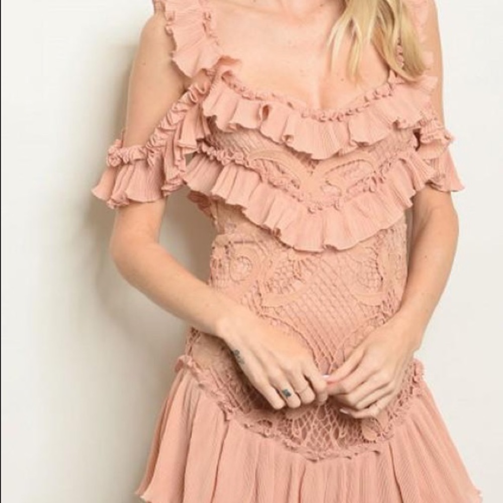 Dress Like a Star: Pleated Chiffon and Lace Dress
